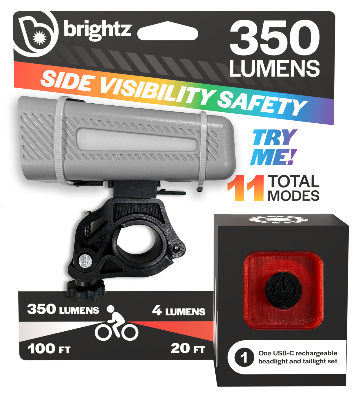 Rechargeable Headlight/Taillight Set