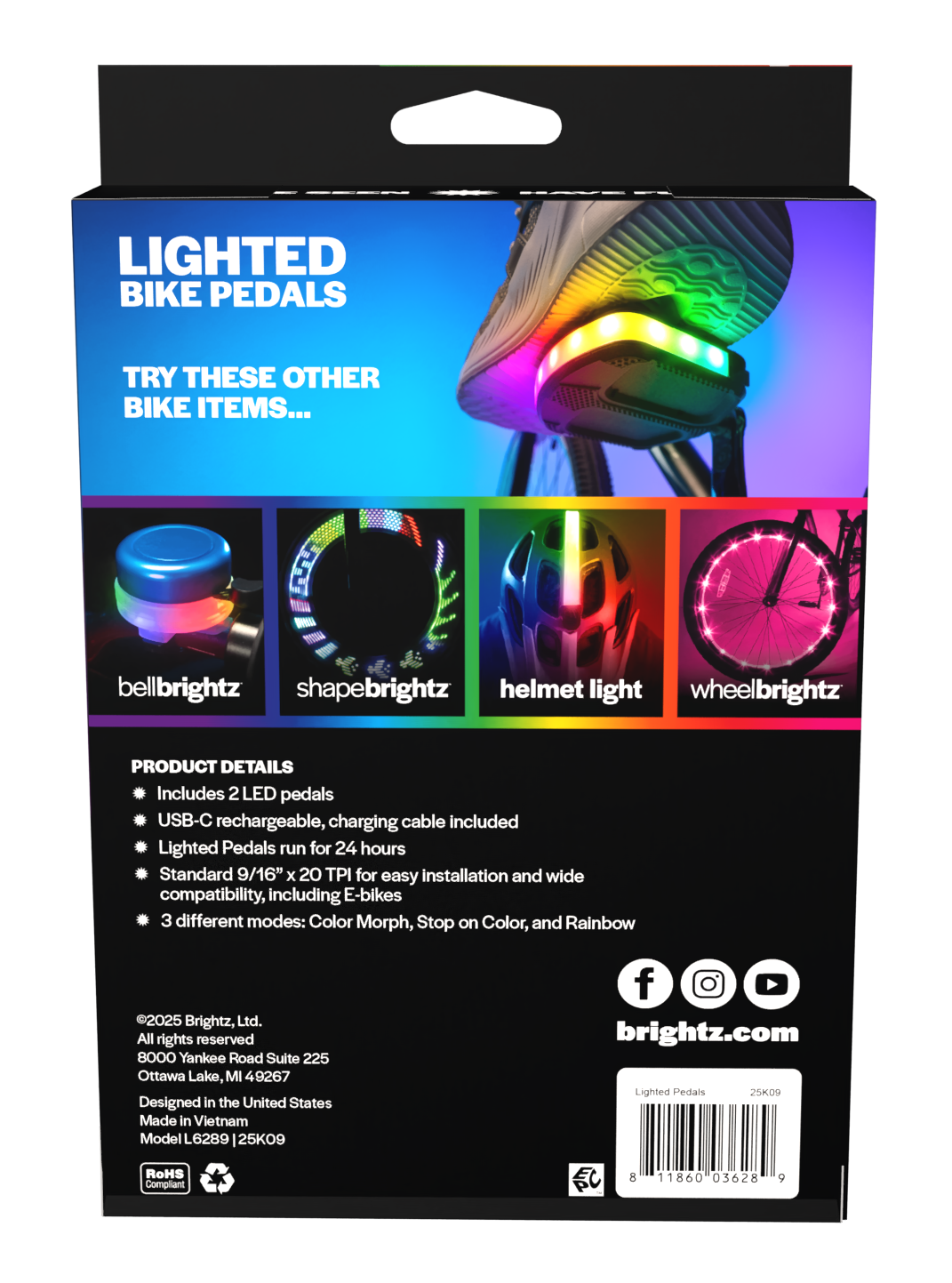 Rechargable LED Lighted Bike Pedals