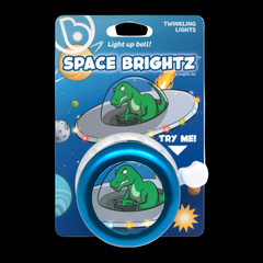Space Brightz bike bell with dinosaur design and LED lights